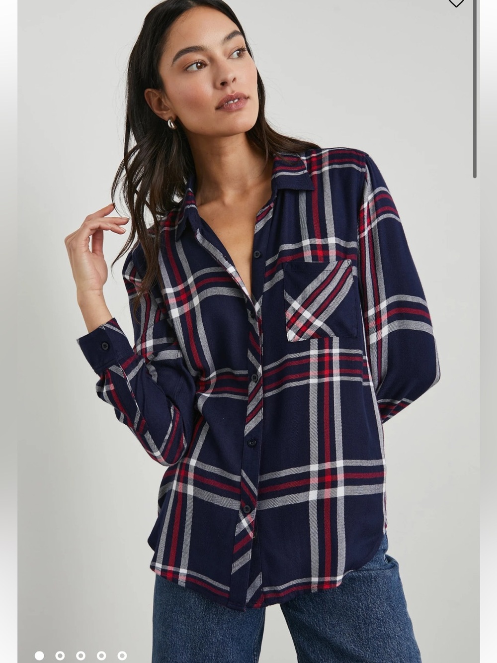 Rails Hunter Shirt Size Medium in Patriot Navy Red NWT with Dust Bag